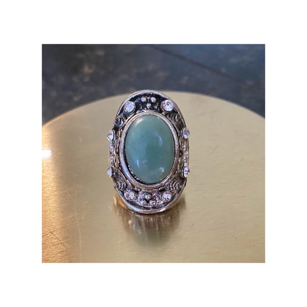 🌿 Jade Stone Adjustable Ring 🌿  - @brasil